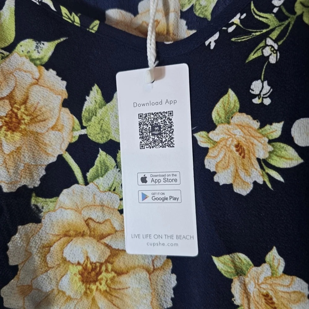 NWT Cupshe Womens Floral Flowy Maxi Dress Small Feminine Coastal Vacation Boho - Picture 7 of 10